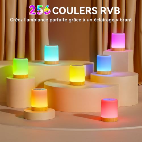 Lampe Chevet LED RGB tactile USB rechargeable M2 Auxmir