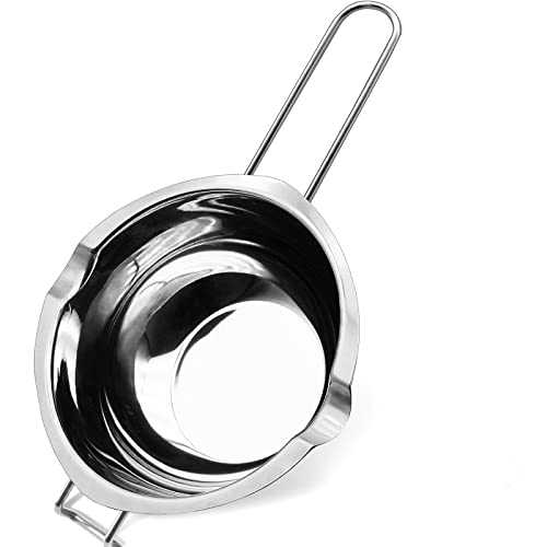 600 ml 304 Edelstahl Doppel-Boiler-Topf, Schmelztopf mit großem Servierlöffel für Butter, Schokolade, Süßigkeiten, Butter, Käse, Kerzenherstellung Cover