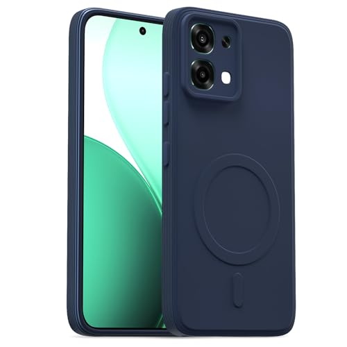 Image of Pikkme Back Cover for Oppo F31 5G / Oppo F33 5G Soft Matte Silicone Mag-Safe Design (Mag-Safe Not Support) Camera Protection | Slim Fit Bumper Cover (Blue)