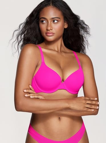 Image of DOBREVA Women's Push Up T-Shirt Bra Underwire Padded Bras Plunge Full Coverage