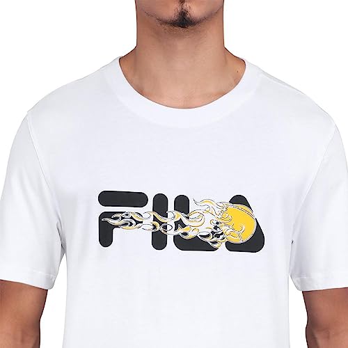Camiseta Fila Tennis Graphics Branco e Preto-g