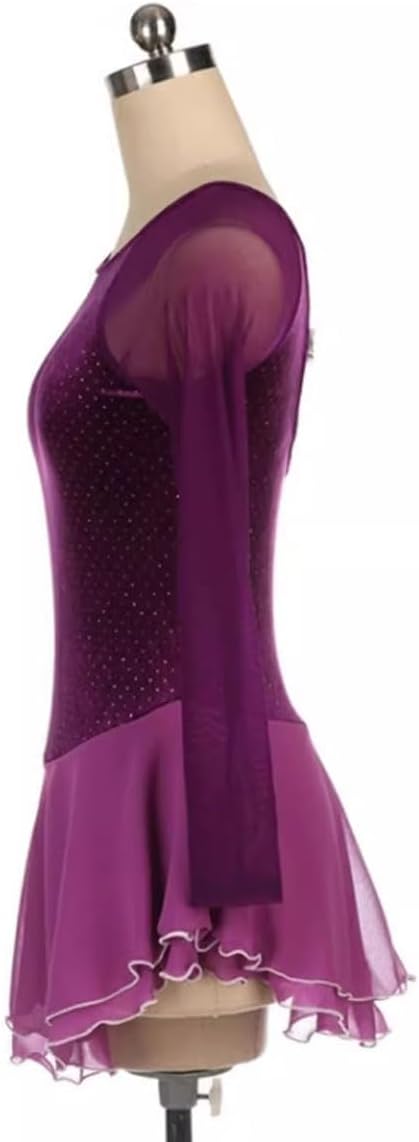 Simple Generous Figure Skating Dress Women Girls Gymnastics Leotard Competition Backless Lyrical Dance Costume