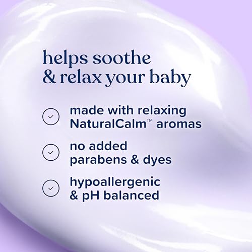 Image of Johnson's Moisturizing Bedtime Baby Lotion with Coconut Oil & NaturalCalm Aromas to Help Relax Baby, Hypoallergenic & Free of Parabens, Phthalates & Dyes, Mild Baby Skin Care, 13.6 fl. oz