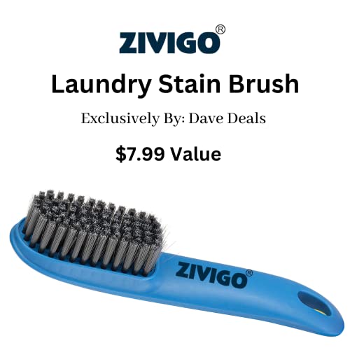 2 Oxi, Clean Max Force, Laundry Stain Remover Spray 12 Ounce, Bundled With Zivigo Laundry Stain Brush For Scrubbing Out Tough Stains, (Compatible With Oxiclean) #TOP1
