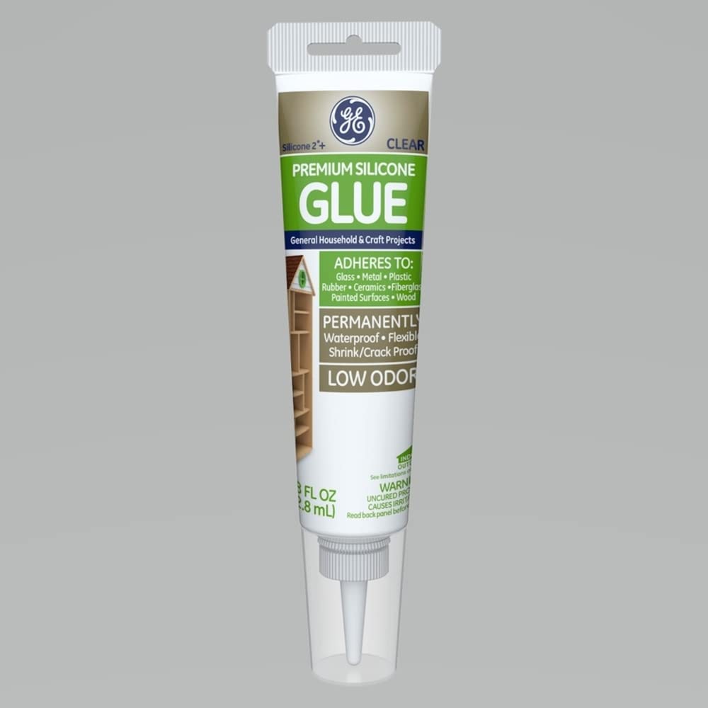 GE Silicone 2 Medium Strength Silicone Glue 2.8 ounce oz.