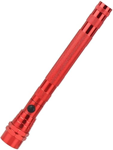 3-LED Telescopic Magnetic Pick-Up Tool Flashlight Torch (Red)