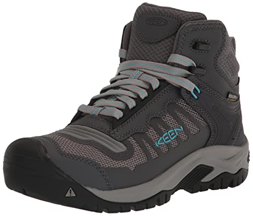 KEEN Utility Women's Reno Mid Height Soft Toe Flexible Waterproof Athletic Work Boots, Magnet/Ipanema, 6.5 Wide