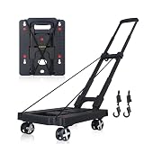 LIDTOP Folding Hand Truck Dolly, Foldable Dolly Cart for Moving, Lightweight Portable Luggage Cart w