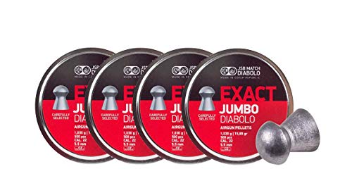 JSB 546247-500 Jumbo Exact Air Gun Pellets .22 Cal, 15.89 Grains, 500ct, 4 Pack