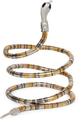 Nucalt Schmuck Schlangenkette Schlangen Armreif Kette Silber Damen Kopfschmuck Schlangenarmband Schmuck Armreif Oberarm Herren Halskette,für Damen Herren Medusa Schminke Outfit