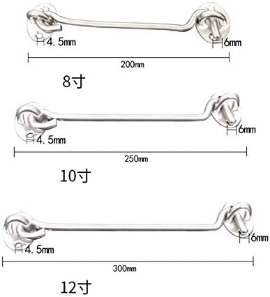 Miniatura 5 de Magic&shell Paquete de 2 ganchos de cabina de 4 pulgadas, pestillo de ojo a prueba de viento, cobertizo de acero inoxidable para puerta de puerta,
