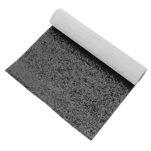 SAFIGLE Glitzer PU Kunstleder Sheet Schwarz mit Chunky Pailletten Langlebiges Hautfreundliches Material für DIY Schmuck Kleidung Schuhe Haaraccessoires und Bastelprojekte