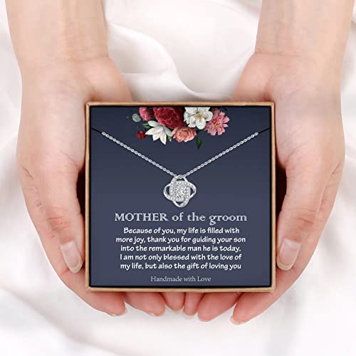 Ieflife Mother Of The Groom Gifts Necklaces, 925 Sterling Silver Love Knot Necklace Jewelry Mother Of The Groom Mothers Valentines Day Birthday Christmas Gifts For Mother Of The Groom #TOP3