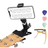 Guitar Accessories Kit with Capo, Phone Holder Mount & 3 Picks for Acoustic Electric Guitar Bass Ukulele...