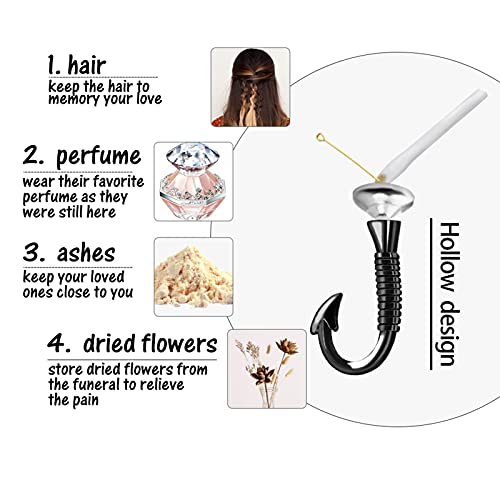 Dletay Fish Hook Urn Necklace For Ashes Fishhook Memorial Necklace Stainless Steel Cremation Jewelry Fishing Ashes Necklace #TOP3