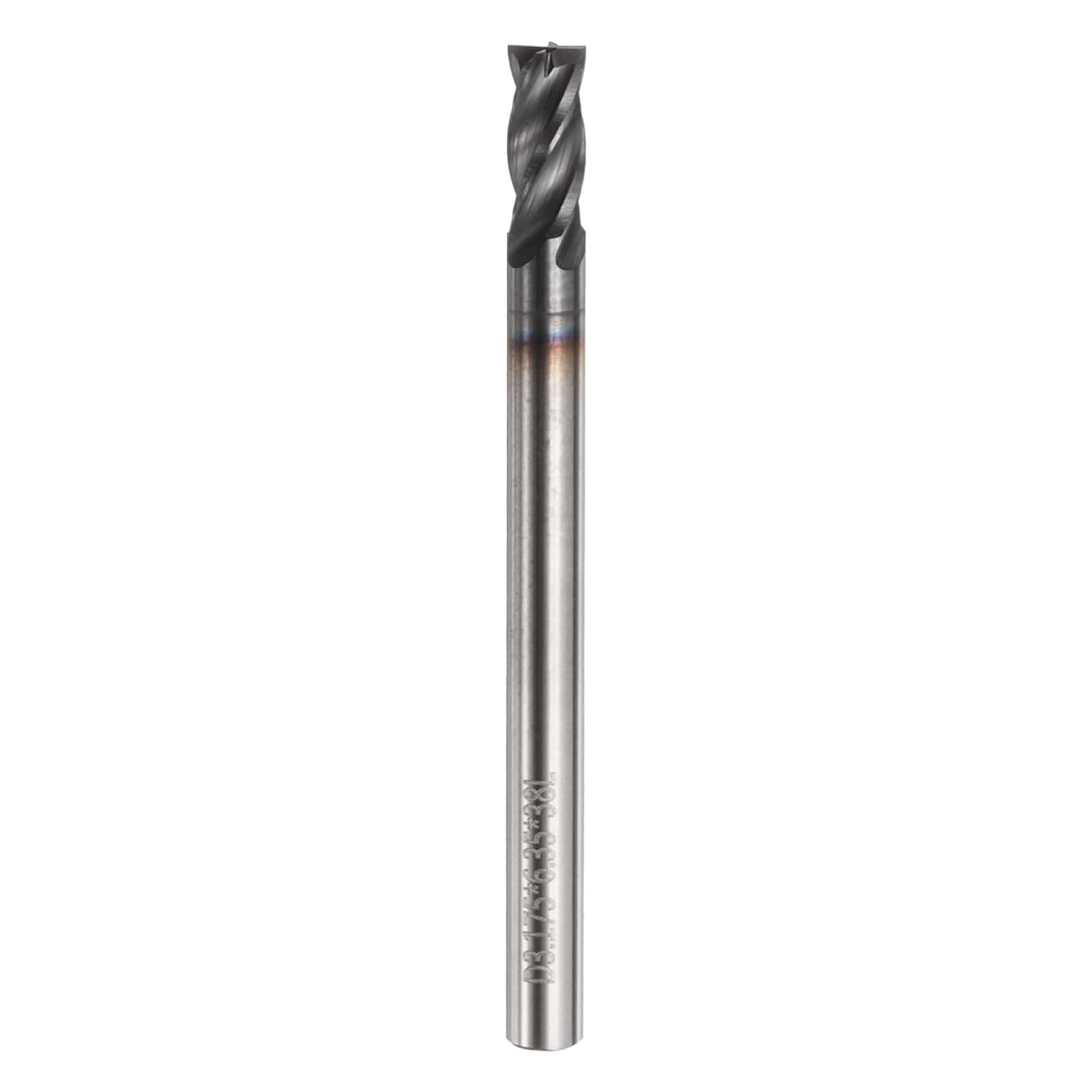 HARFINGTON Carbide Square Nose End Mill Bit 1/8" Cut Dia 4 Flutes TiAlN Coated Milling Cutter for Hardened Steel Metal (1/8" Shank 1/4" Cut Length 1-1/2" Long 30 Degree Helix)