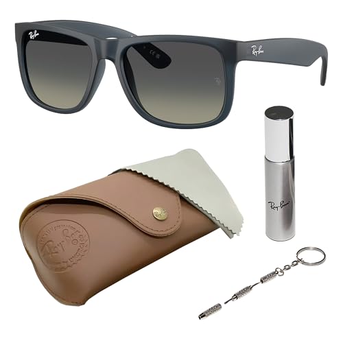 Image of Ray-Ban RB4165 JUSTIN CLASSIC Square Shape Sunglasses for Men with Official Eyewear Kit