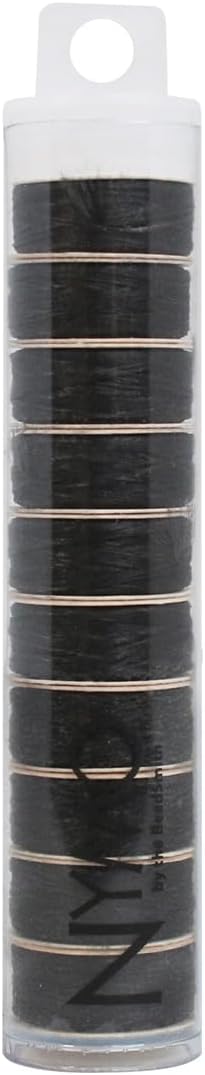 Nymo Thread – 10-Pack Black Color – Size B, .20mm Diameter, 72 Yard/66 Meter Spool – Made of Nylon – Bead Embroidery & Weaving, Off Loom & Loom Work and DIY Craft Projects