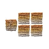 Creative Co-Op Handmade Wool Felt Ball Coasters, Yellow, Orange and Cream, Set of 4