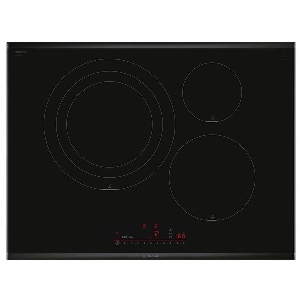 BOSCH Induktionskochfeld, 70 cm, Serie 6, 3 Kochzonen, Elektronik DirectSelect, PerfectFry Plus, Home Connect, Schwarz, PID775HC1E