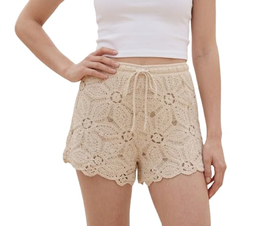 Women's Crochet Shorts, Bohemian Hollow-Out Knit Shorts with Flared Leg-image-44