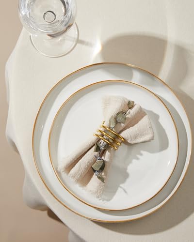 Image of Extra Large Dinnerware Set for 12, 36 Pieces Ceramic Plates and Bowls Set, Kitchen Dish Set, Microwave & Dishwasher Safe Dishware, Ocean-Inspired Stoneware for Big Gatherings, White