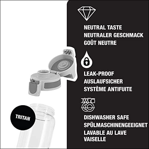 SIGG Total Clear ONE Antracite butelka na napoje (0,5 l), wolna od substancji szkodliwych i zabezpieczona przed wyciekiem, lekka butelka na napoje z tritanu, antracytowa
