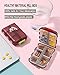 M MUchengbao Travel Pill Organizer Pocket Pharmacy ，with 3 Types of Labels 10 Compartments Small Fold Pill Box BPA-Free Daily Travel Pill Case Medicine Organizer for Store (Gray+ Red)