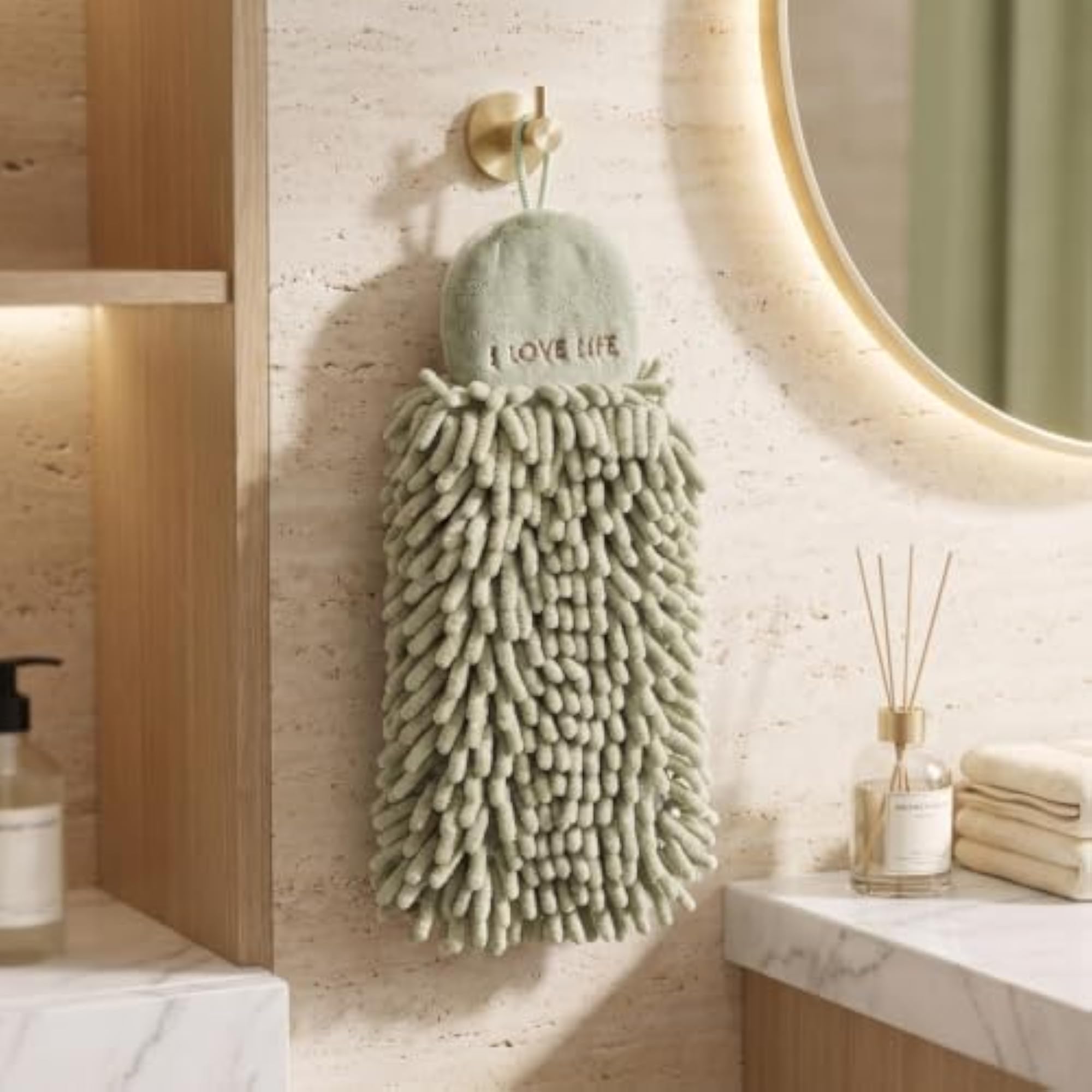 Water Absorbent Chenille Towel Quick Dry Hand Towels