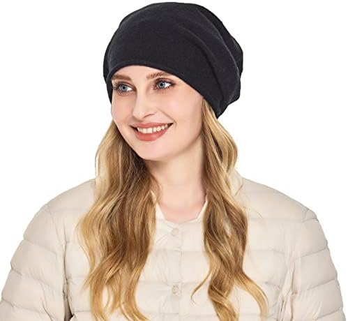 Timoise Knit Slouchy Beanie Hats for Women Winter Hats Soft Warm Ladies Hat Women Skull Cute Beanies Cap (Black)