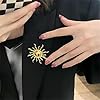 YAHOYA Mode Soleil Mental Rétro Femmes Broche Pin Tournesol Accessoires Bijoux pour Lady Gold Couleur Broches Pins Vintage Vêtements Cadeau #1