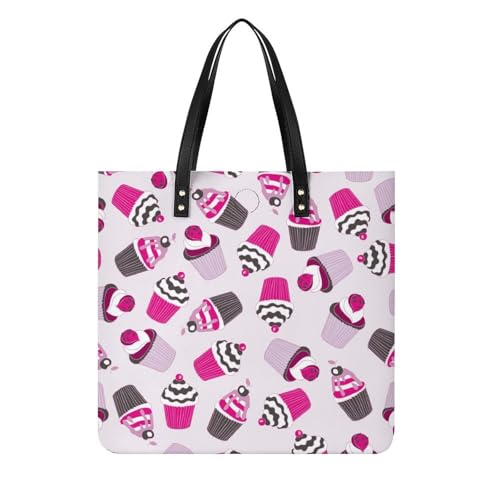 Sac à main Cupcake femme, grand sac à bandoulière tote bag de voyage