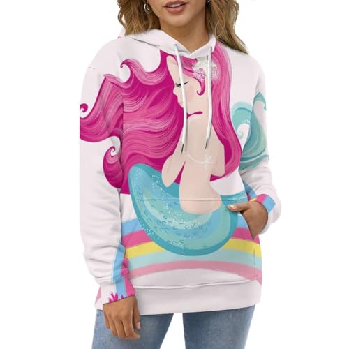Hoody sweatshirt pull sirène au design graphique original et coupe unisexe confortable - 5