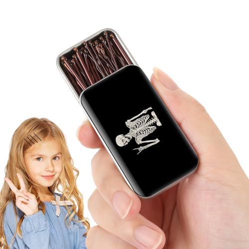 mini bobby pins,50 Count 1.38 inch Metal Hair Clips for Children,Girls and Women,Suitable for All Hair Types (Brown -10)