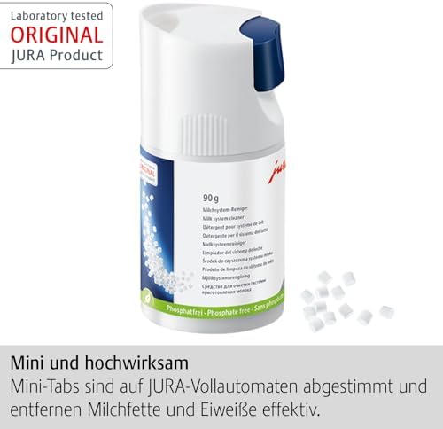 JURA Orijinal - 30 temizlik için süt sistemi temizliği için mini tabletler - TÜV sertifikalı hijyen - 90 g dozaj sistemi - 24158, beyaz - Görsel 2