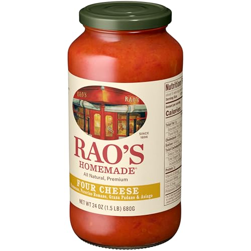 Image of Rao's Homemade Four Cheese Pasta Sauce, 24 oz, Tomato Sauce, All Purpose, Keto Friendly Pasta Sauce, Premium Quality Tomatoes from Italy