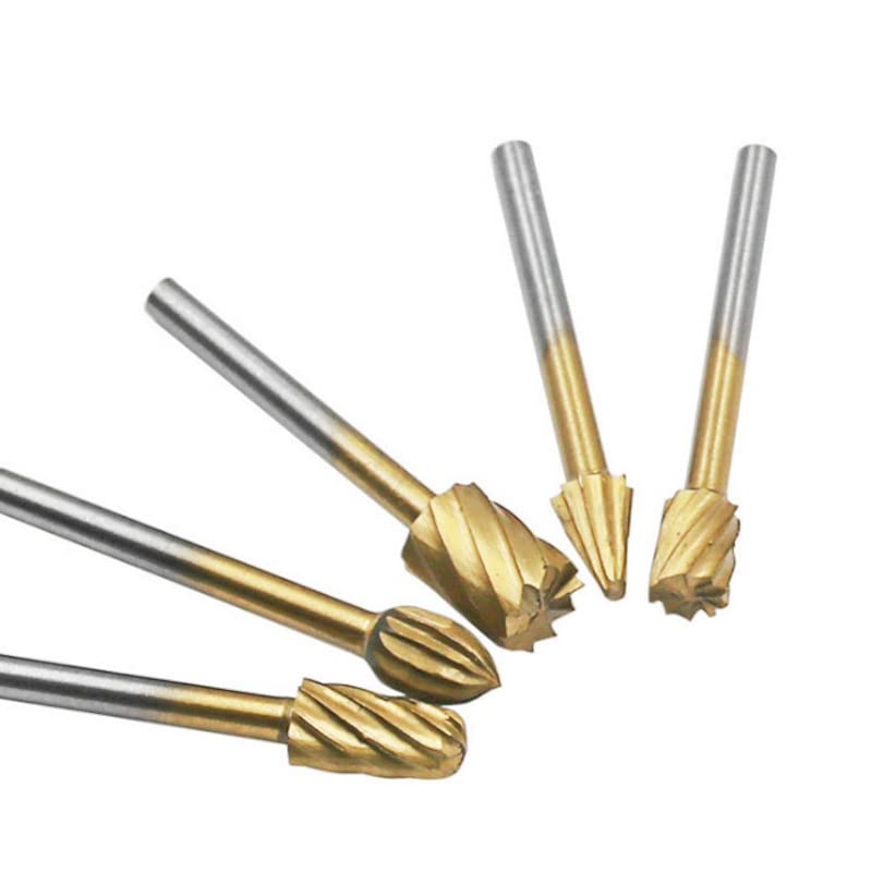 10Pcs Carbide Burr Set 3mm Solid Rotary Burr File Drill Bit for Die Grinder Bits, Metal Wood Carving, Engraving, Polishing, Drilling