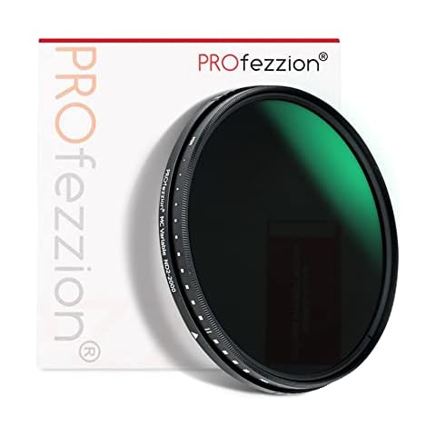 PROfezzion 72mm Graufilter Variable ND Filter Adjustable ND2-ND2000 11-Stufen Neutraldichte Fotografiefilter Cover
