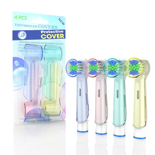 BDEPSTR 4 Fundas para Cabezales de Cepillo Eléctrico Compatibles con Oral B, Protectores de Cabezal Antipolvo para Viaje y Hogar, Tapas de Higiene de Repuesto