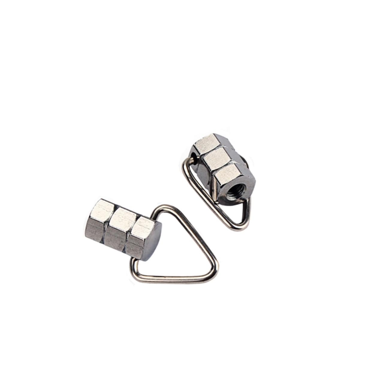 HANABASS 2 PCS Banjo Strap Lock Buttons Secure Acoustic Guitar Strap Locks Easy to Install Solid for Banjo Instruments Silver Finish Protects Against Accidental Release