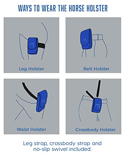 The Horse Holster - Best Cell Phone Holder For Riding - Fits Phones - Tactical Holster To Safely Secure Essentials During Activity, 4 Ways To Wears, Designed For Men And Women. Royal Blue, L/Xl #TOP4