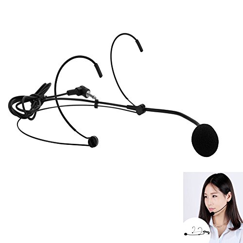 an-do-er Uni-Directional Head-Mounted Headworn Headset Ear-Hook Microphone Mic Flexible Wired Boom for Voice Amplifier Amp Loudspeaker