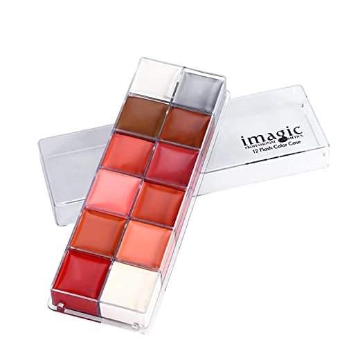 Ansiktsmålning Pigment, 12 färger Ansikts kropp Flash Tatuering Oljepigment Färg Makeupverktyg, Dramamålning Klistra in Halloween barns ansiktsmålning Kroppsfärg(#1)