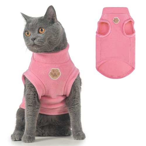 BEAUTYZOO Cat Sweater Turtleneck -Soft Fleece Cat Sweaters for Cats Only, S