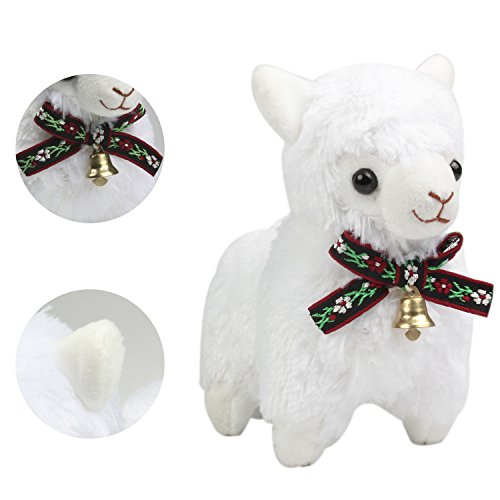KSB 6'' White The Bell Plush Alpaca,100% Plush Stuffed Animals Toys,Best Birthday Gifts For The Children Kids