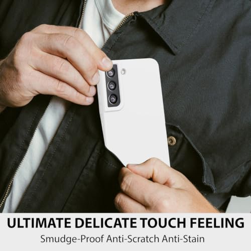 Image of LIRAMARK Liquid Silicone Soft Back Cover Case for Samsung Galaxy S21 Plus (White)
