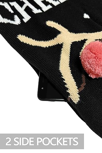 Jumppmile Womens Ugly Christmas Xmas Oversize Turtleneck Pullover Sweater Dress with Pockets3