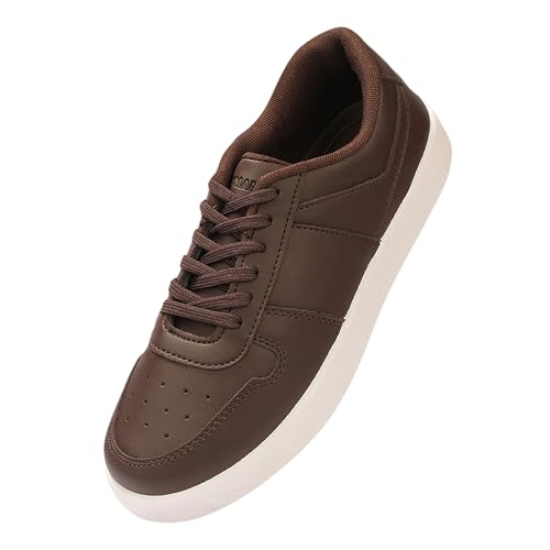 Image of Neeman's Men's Mono Court Sneakers | Lightweight Synthetic Casual Shoes with Cushioned EVA Sole | Flexible Walking & Everyday Comfort Sneakers