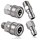 SAVITA 4 Stück Hochdruckreiniger Kupplung, NPT 3/8inch Hochdruckreiniger Armaturen, Edelstahl männlich und weiblich Schnellkupplungen 3/8 Hochdruckreiniger Adapter (Innengewinde, Außengewinde)