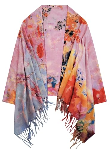 VENVSBEE Van Gogh Art Print Scarf for Women Best Gift Soft Warm Cashmere Feel Shawl Wrap Pashmina Rave2